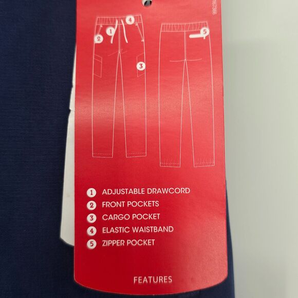 BCG navy blue cargo pocket drawstring water repellant stretch pants small NWT - Picture 4 of 8